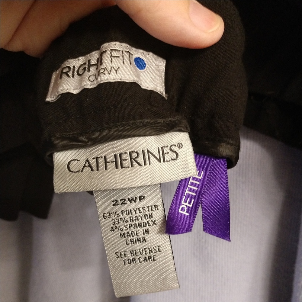 Catherine's black right fit petite pant